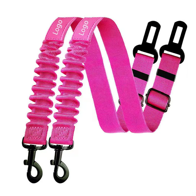 Nylon pet seat belt dog hand holding rope 85 cm in black, orange, pink, red, purple, dark blue, light blue, gray, rose red