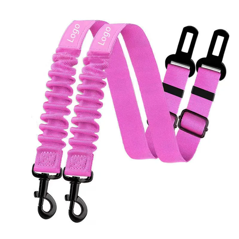 Nylon pet seat belt dog hand holding rope 85 cm in black, orange, pink, red, purple, dark blue, light blue, gray, rose red