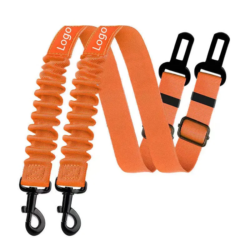 Nylon pet seat belt dog hand holding rope 85 cm in black, orange, pink, red, purple, dark blue, light blue, gray, rose red