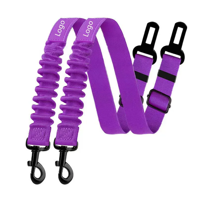 Nylon pet seat belt dog hand holding rope 85 cm in black, orange, pink, red, purple, dark blue, light blue, gray, rose red