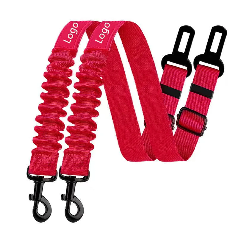 Nylon pet seat belt dog hand holding rope 85 cm in black, orange, pink, red, purple, dark blue, light blue, gray, rose red