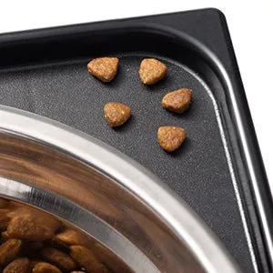 Black plastic lifting feeding bowl with stainless steel slow feeding bowl for medium to large dogs