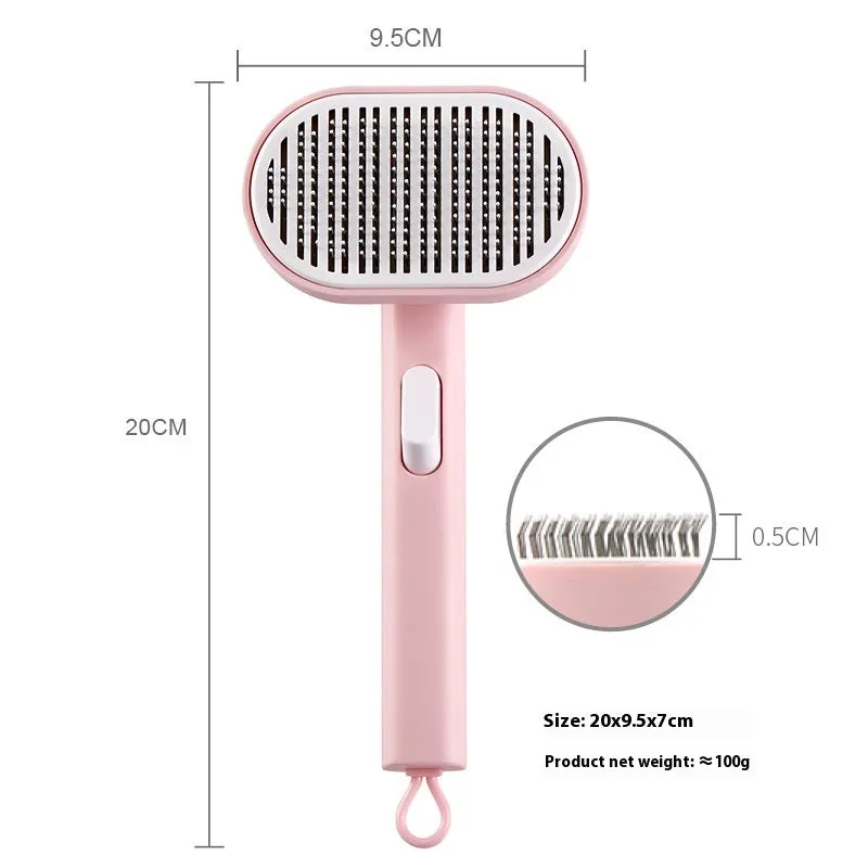 Pet automatic hair fading beauty hair removal brush in ABS stainless steel, comb style 2001, available in white
