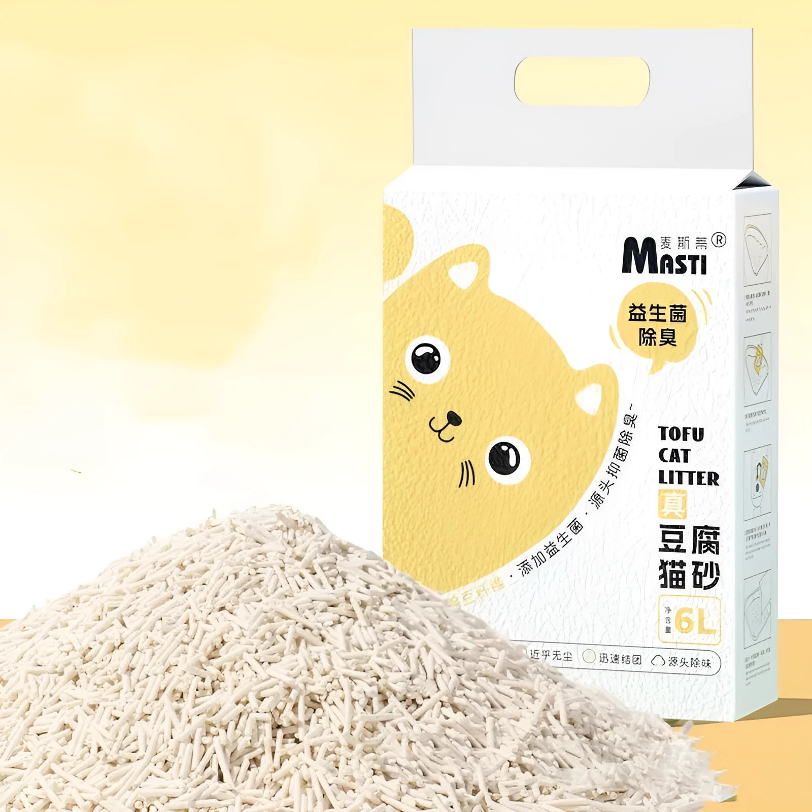 Bag of plant tofu cat litter 6L probiotics deodorant sand for cats, multiple flavours available