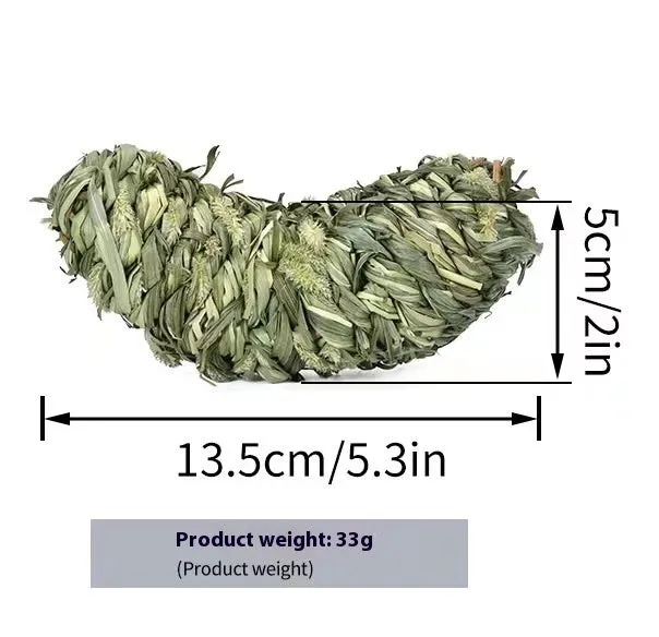 Timothy grass pet chew toy shaped like an apple for rabbits and guinea pigs