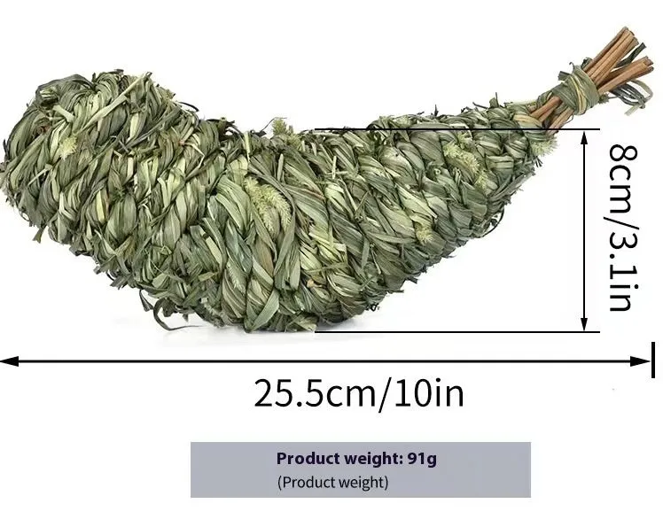 Timothy grass pet chew toy shaped like an apple for rabbits and guinea pigs