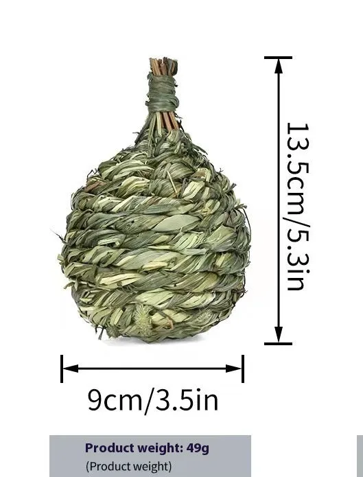 Timothy grass pet chew toy shaped like an apple for rabbits and guinea pigs