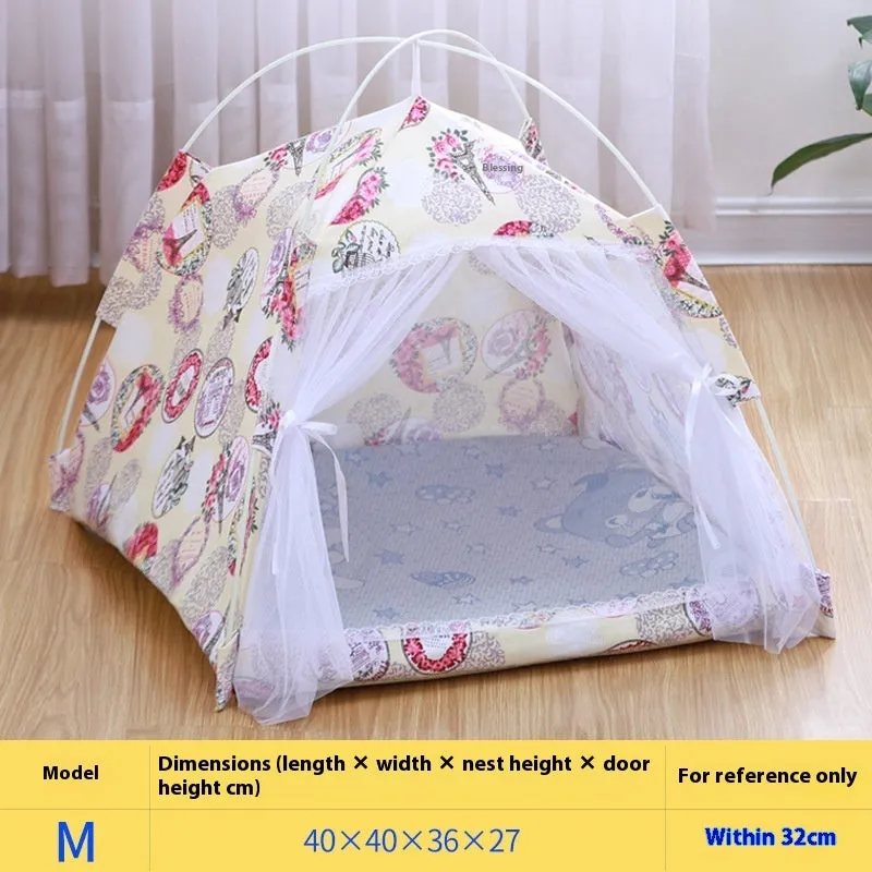 Cat nest summer tent bed in beige Paris Dusk colour for cats and small dogs