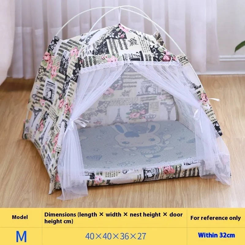 Cat nest summer tent bed in beige Paris Dusk colour for cats and small dogs