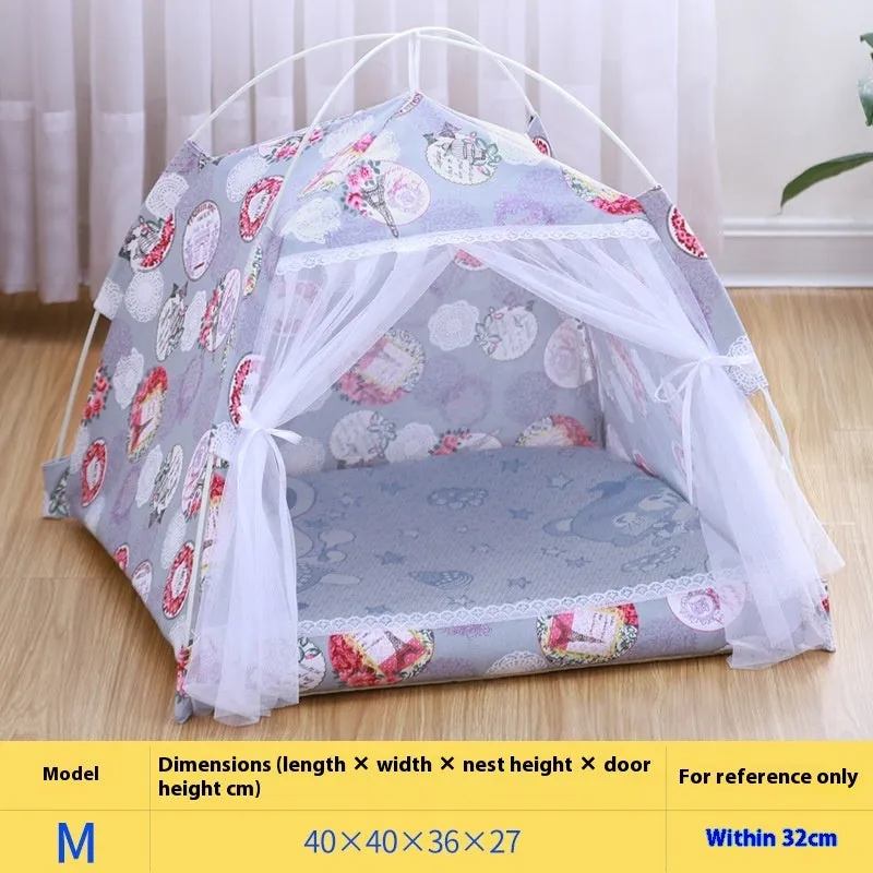 Cat nest summer tent bed in beige Paris Dusk colour for cats and small dogs