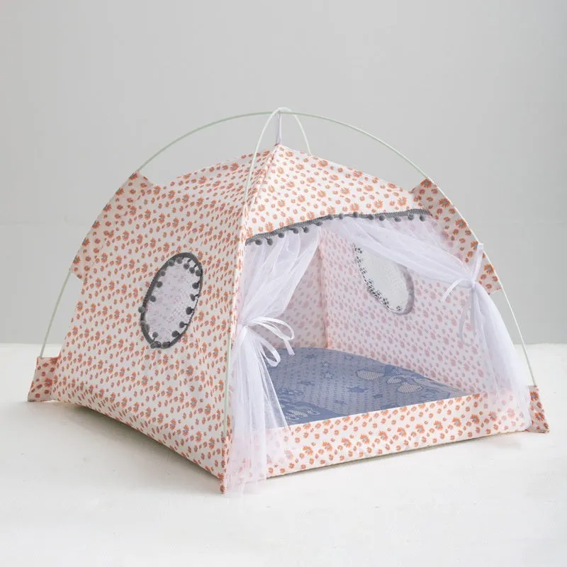 Cat nest summer tent bed in beige Paris Dusk colour for cats and small dogs
