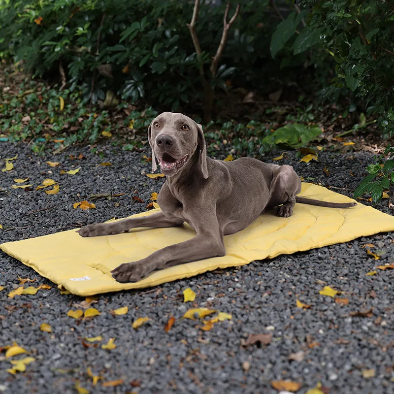 Waterproof foldable cotton dog mattress in yellow, green, brown, blue colours for kennel bed