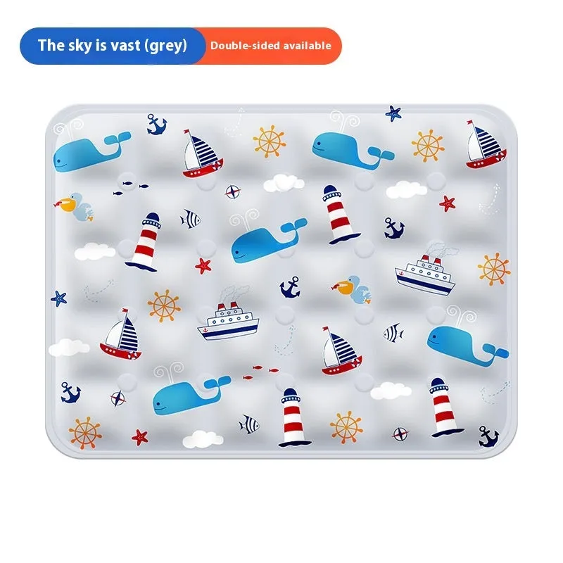 Summer cooling mat for dogs in polyester PVC, size XL, fantasy windmill design