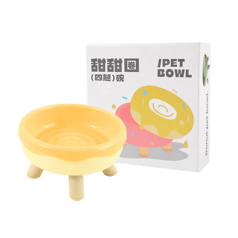 Donut Four Legs cat bowl in PP plastic, 300ml, stable four-leg design for anti-spill feeding