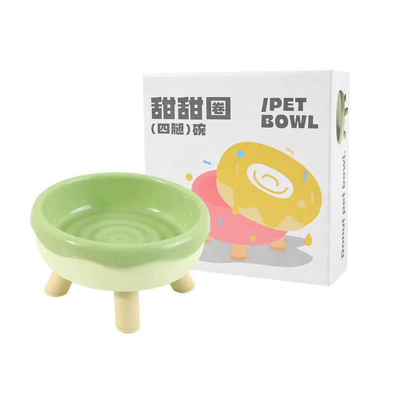 Donut Four Legs cat bowl in PP plastic, 300ml, stable four-leg design for anti-spill feeding