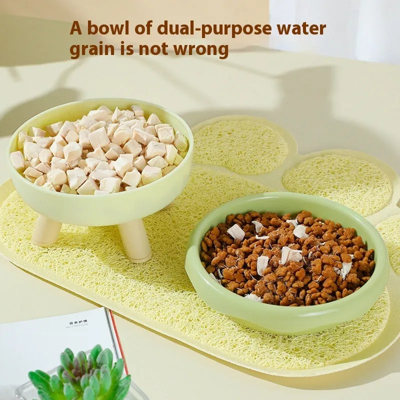 Donut Four Legs cat bowl in PP plastic, 300ml, stable four-leg design for anti-spill feeding