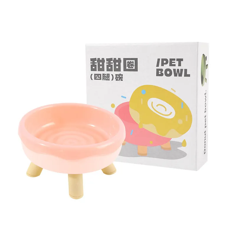Donut Four Legs cat bowl in PP plastic, 300ml, stable four-leg design for anti-spill feeding
