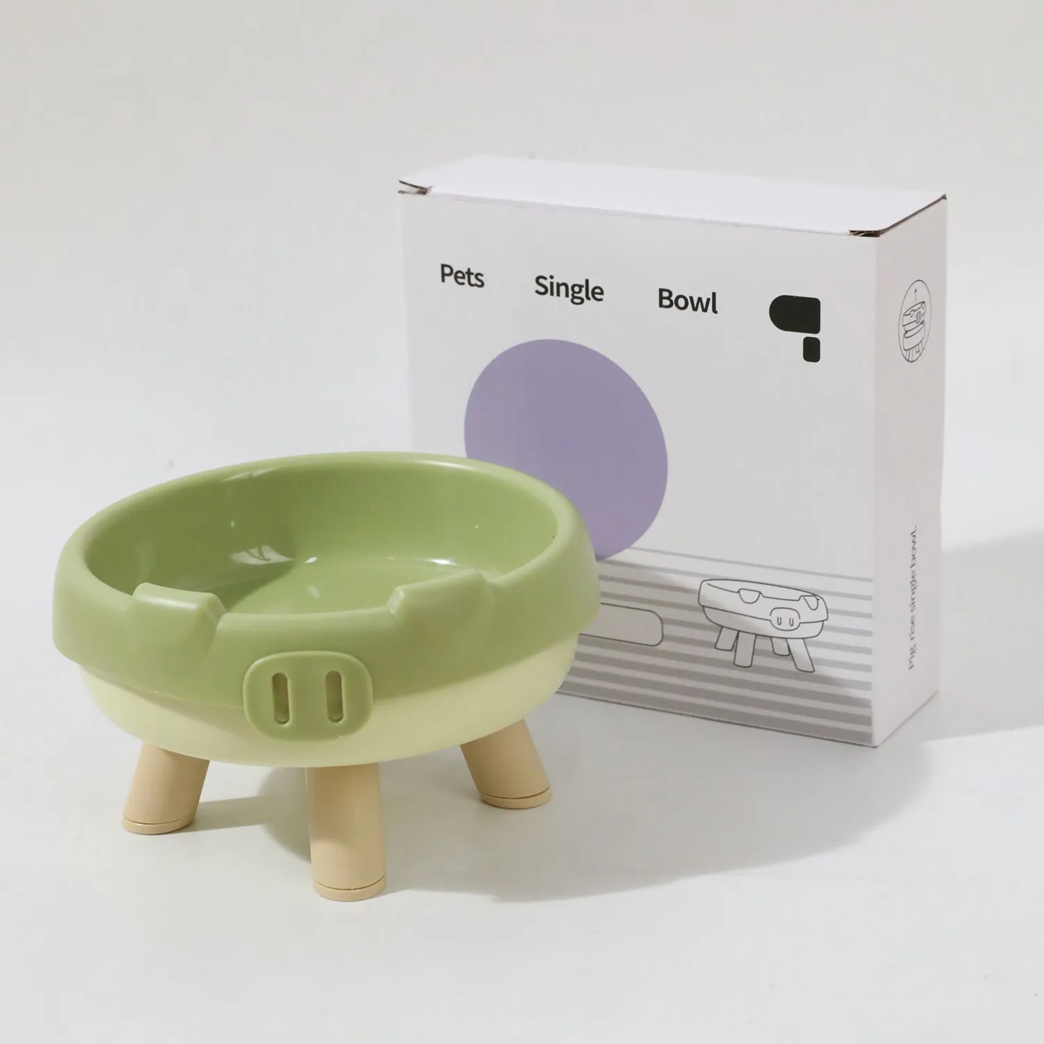 Donut Four Legs cat bowl in PP plastic, 300ml, stable four-leg design for anti-spill feeding