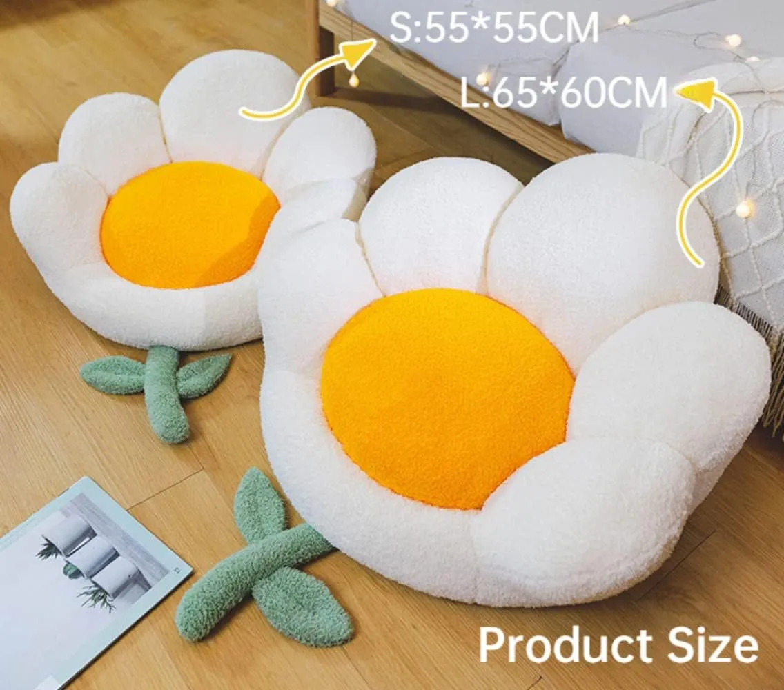 Flower shaped cat nest in brown with thick cushion and non-slip base for small pets