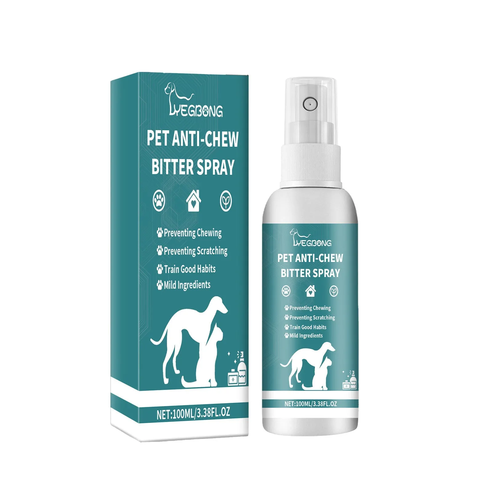 100ml pet correction chewing spray bottle for dog and cat scratching deterrent