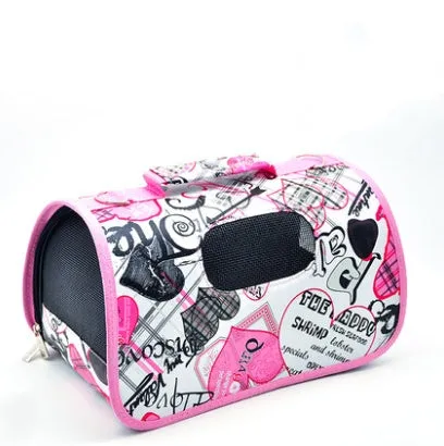 Pet dog outing bag carrying backpack in black for small dogs with hands-free design and adjustable straps