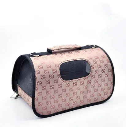 Pet dog outing bag carrying backpack in black for small dogs with hands-free design and adjustable straps
