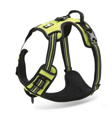 Truelove reflective nylon dog harness in orange with 3M webbing and back handle on a white background