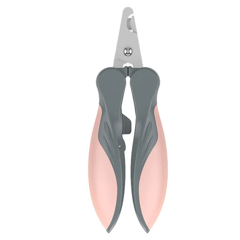 Pet dog nail clippers with stainless steel blade, soft rubber handle, plastic body - green colour