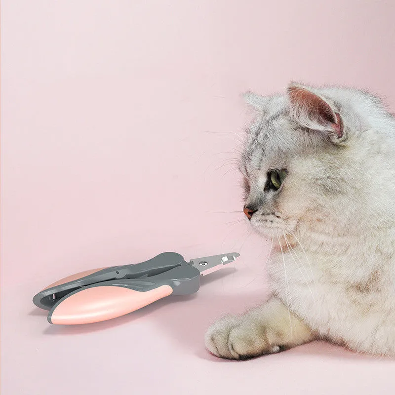 Pet dog nail clippers with stainless steel blade, soft rubber handle, plastic body - green colour