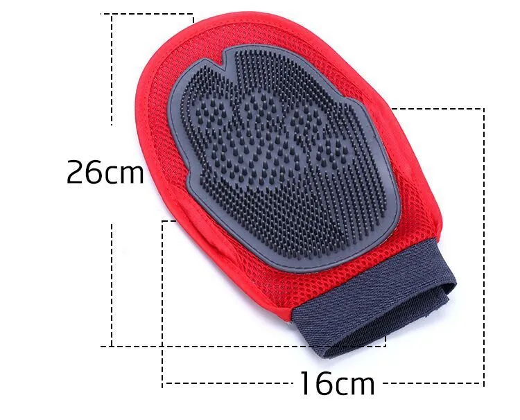 Dog fur grooming massage brush with soft grain surface, black model, 26x16cm