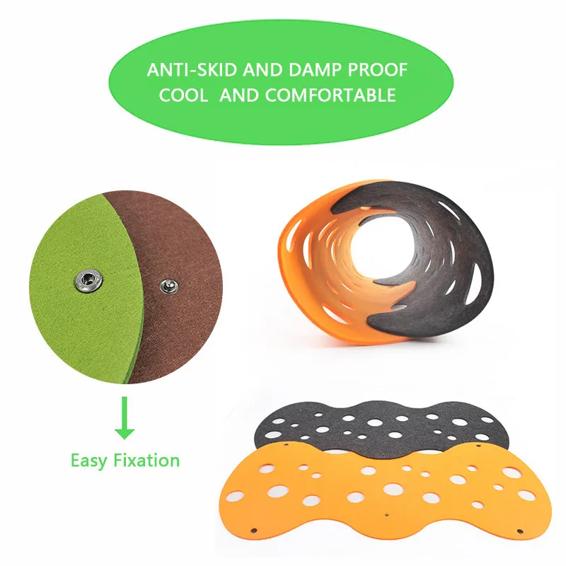 Felt cat tunnel toy 92 x 22 cm deformable kitten nest with peepholes in two-tone colour