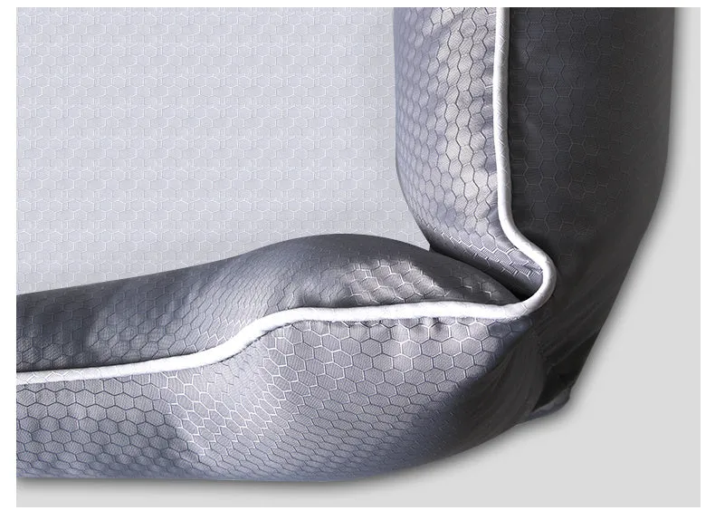 Dark grey removable non-stick pet bed for dogs and cats, side view