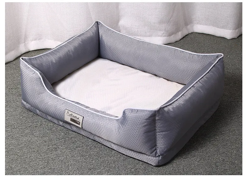 Dark grey removable non-stick pet bed for dogs and cats, side view