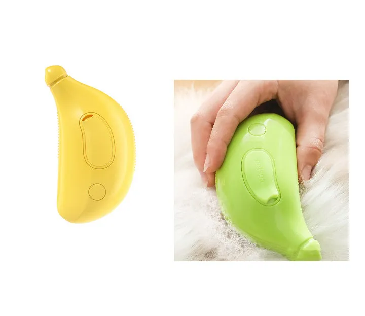 3 in 1 pet steam brush for cats and dogs, USB rechargeable, in green plastic, for grooming and massage