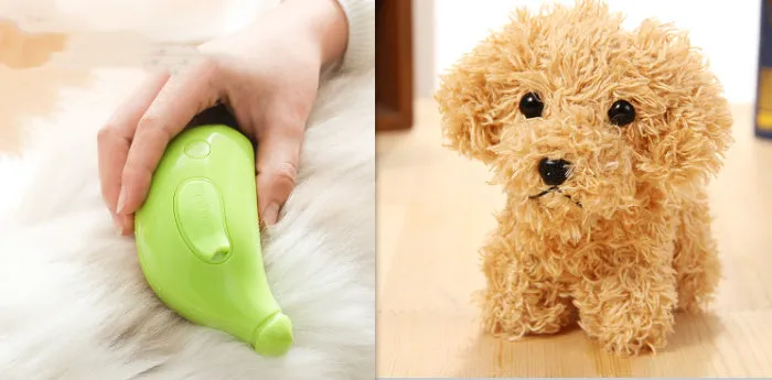 3 in 1 pet steam brush for cats and dogs, USB rechargeable, in green plastic, for grooming and massage