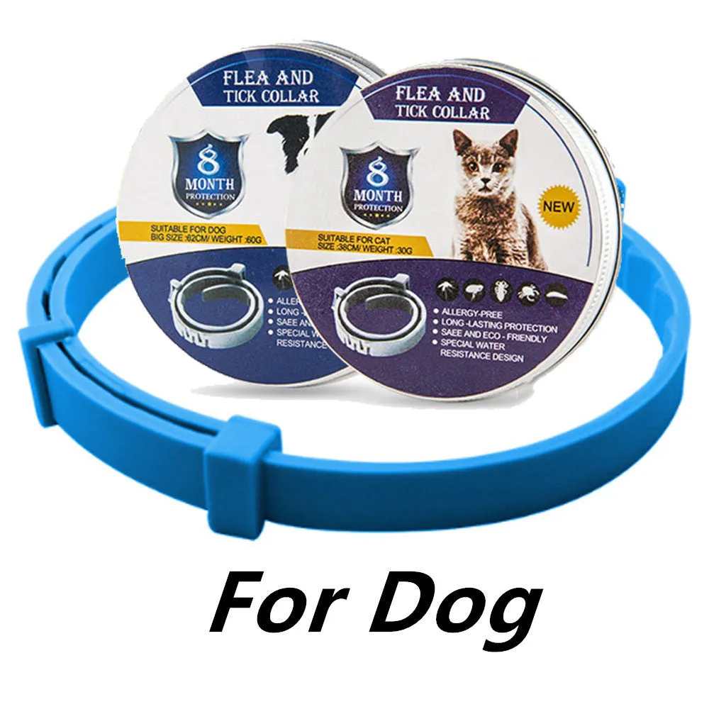 Adjustable pet anti-mosquito collar for cats and dogs with natural plant extracts in grey packaging