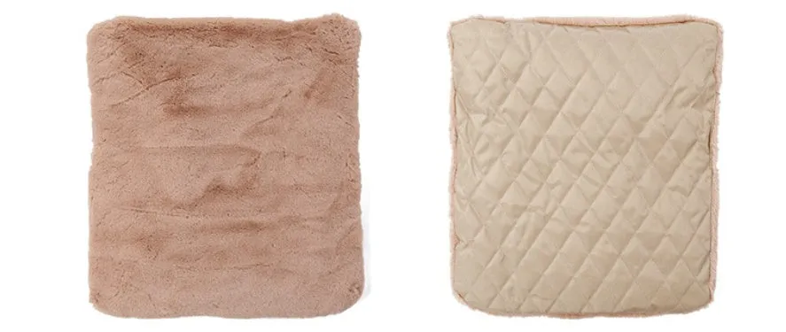 Pet dog carrier folding car seat pad in beige with thickened padding, 60x50x61 cm, non-slip Oxford cloth base