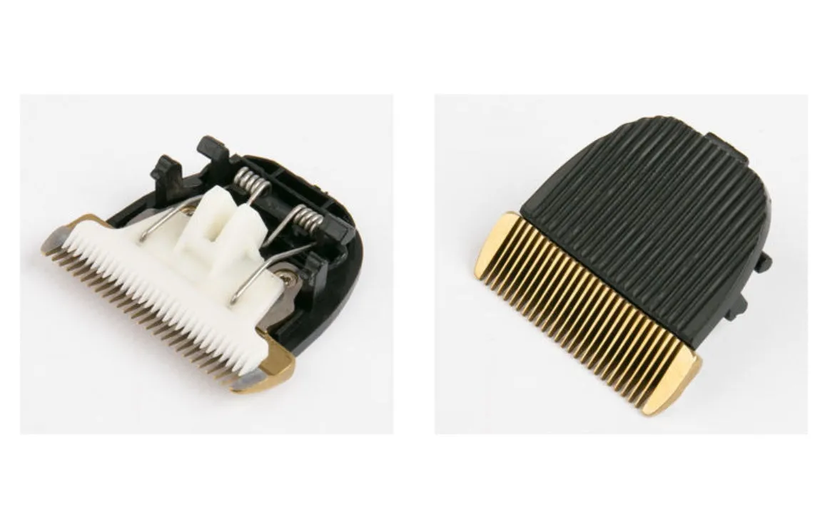 Dog shaver with titanium ceramic blade, copper motor, compact 4.5cm host, and charging cable