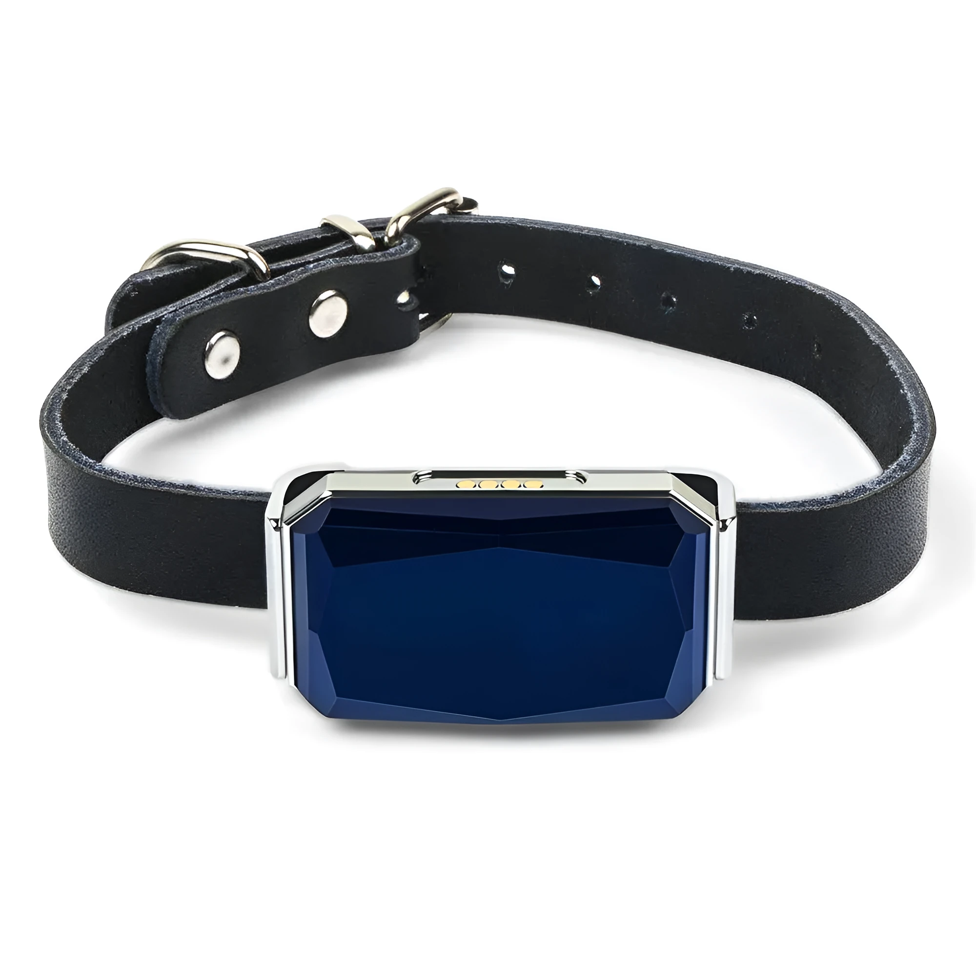 Blue GPS tracker with multiple positioning modes, SOS button, and geo-fence alarm for personal safety