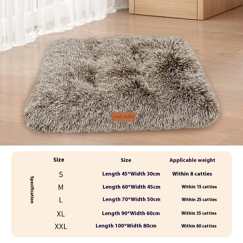 Thick warm plush pet cushion mat for dog or cat kennel bed in light grey colour