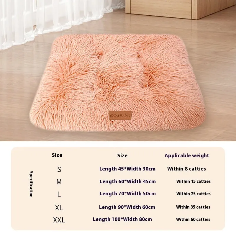 Thick warm plush pet cushion mat for dog or cat kennel bed in light grey colour