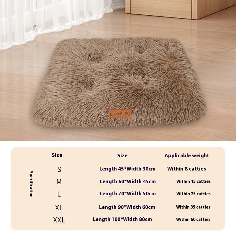 Thick warm plush pet cushion mat for dog or cat kennel bed in light grey colour