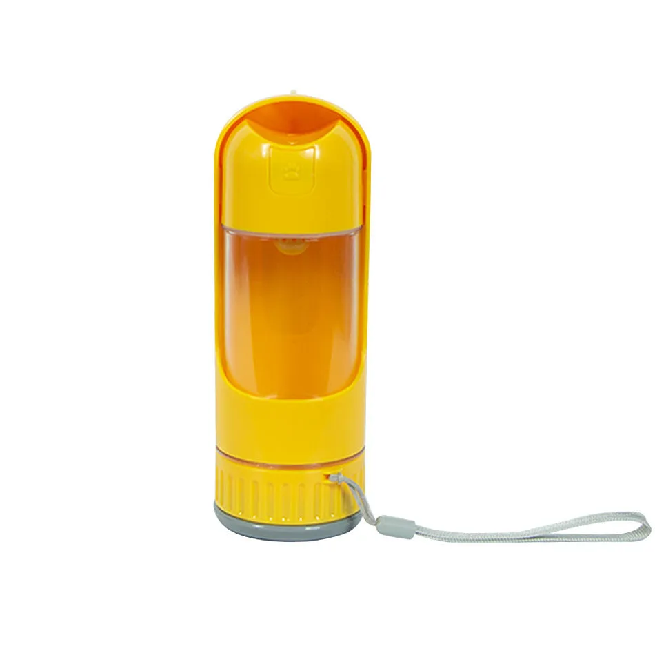 Portable folding plastic pet cup 350ml in Beige White on a travel surface