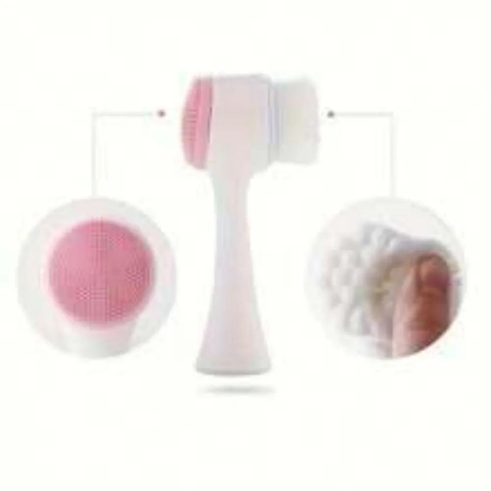 Blue nylon pet paw brush for dogs and cats measuring 13.5cm with gentle massage bristles