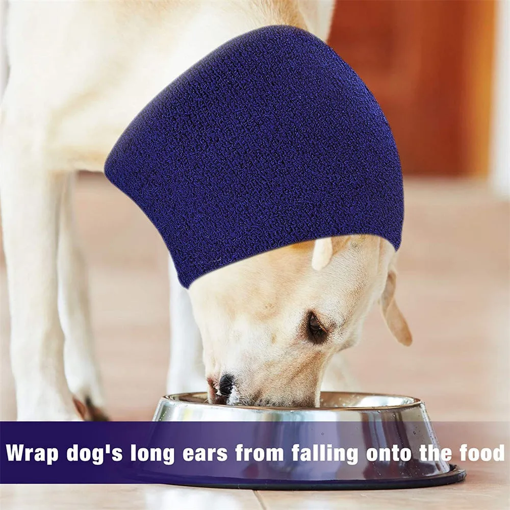 New Pet Thickened Beauty Earmuffs warm pet ears in blue colour on a dog