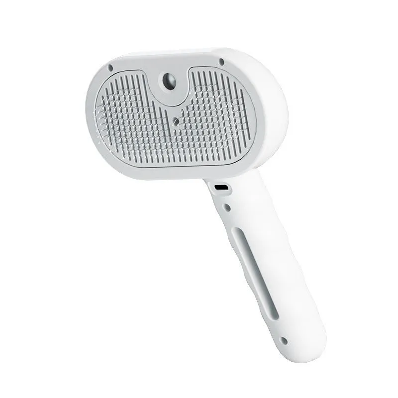 Pet spray hair comb with water mist for grooming cats and dogs, plastic construction, available in green