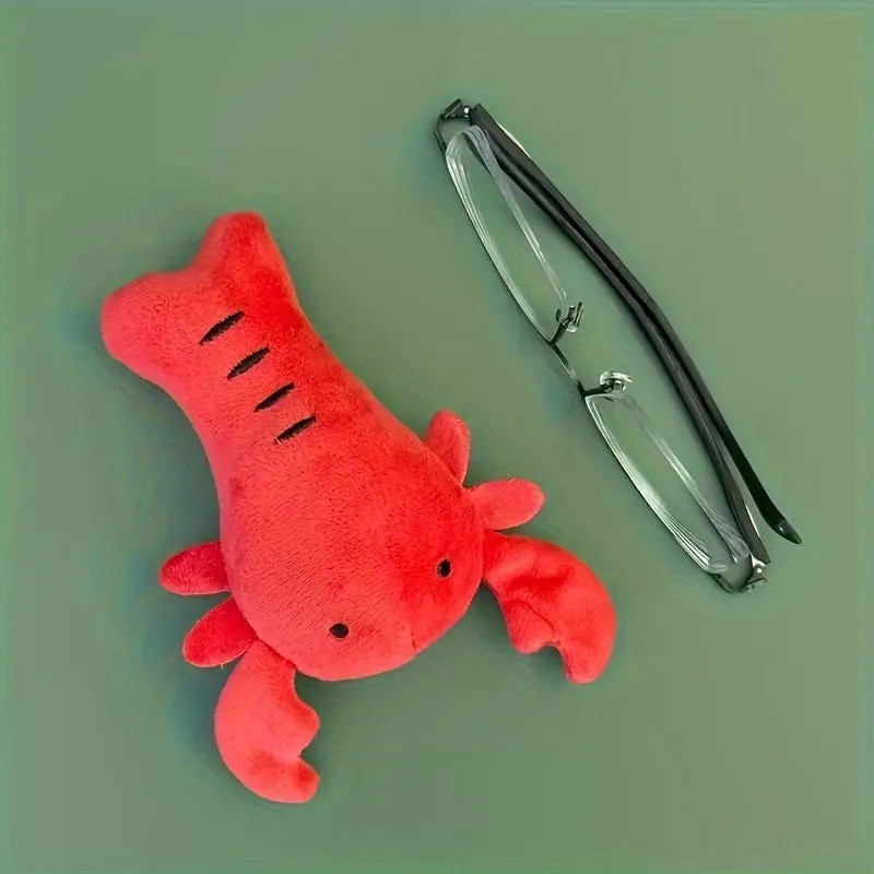 Red lobster stuffed dog toy with squeaker for small and medium dogs