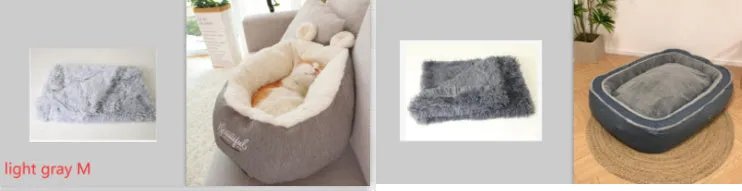 Grey cotton pet dog bed warming sleeping bag cushion with size S or M option for small to medium dogs
