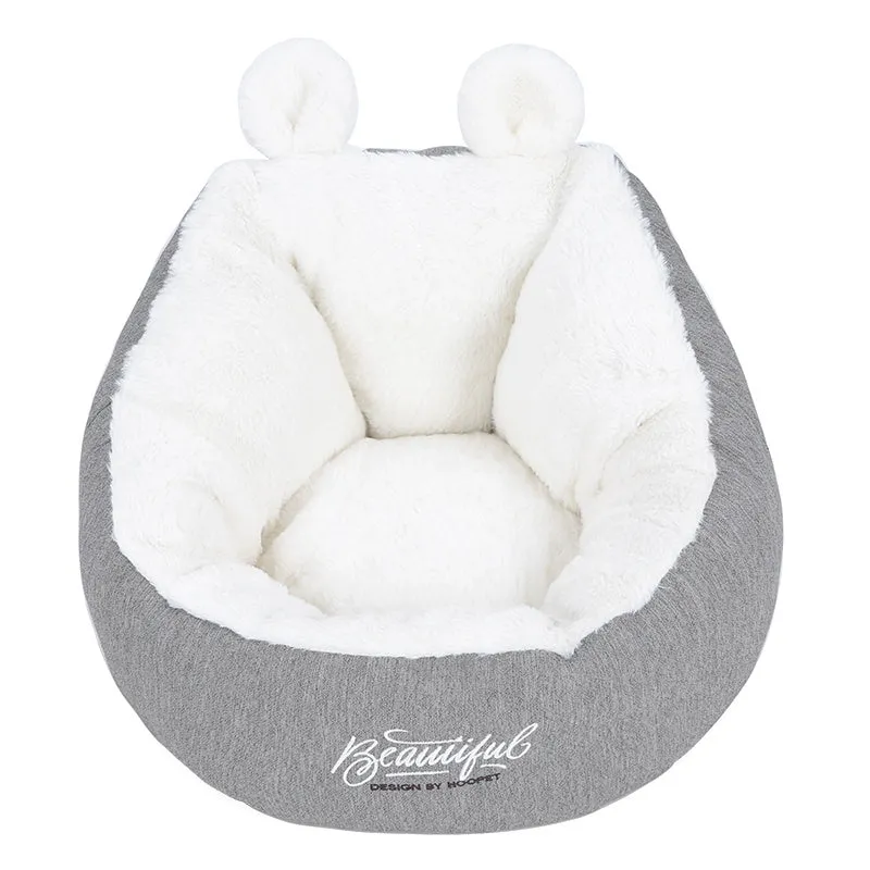 Grey cotton pet dog bed warming sleeping bag cushion with size S or M option for small to medium dogs