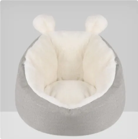 Grey cotton pet dog bed warming sleeping bag cushion with size S or M option for small to medium dogs